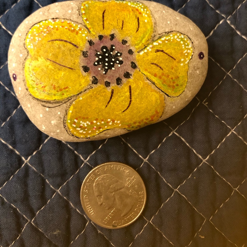A TOUCH OF SPRING HAND PAINTED ROCK - Picture 6 of 7
